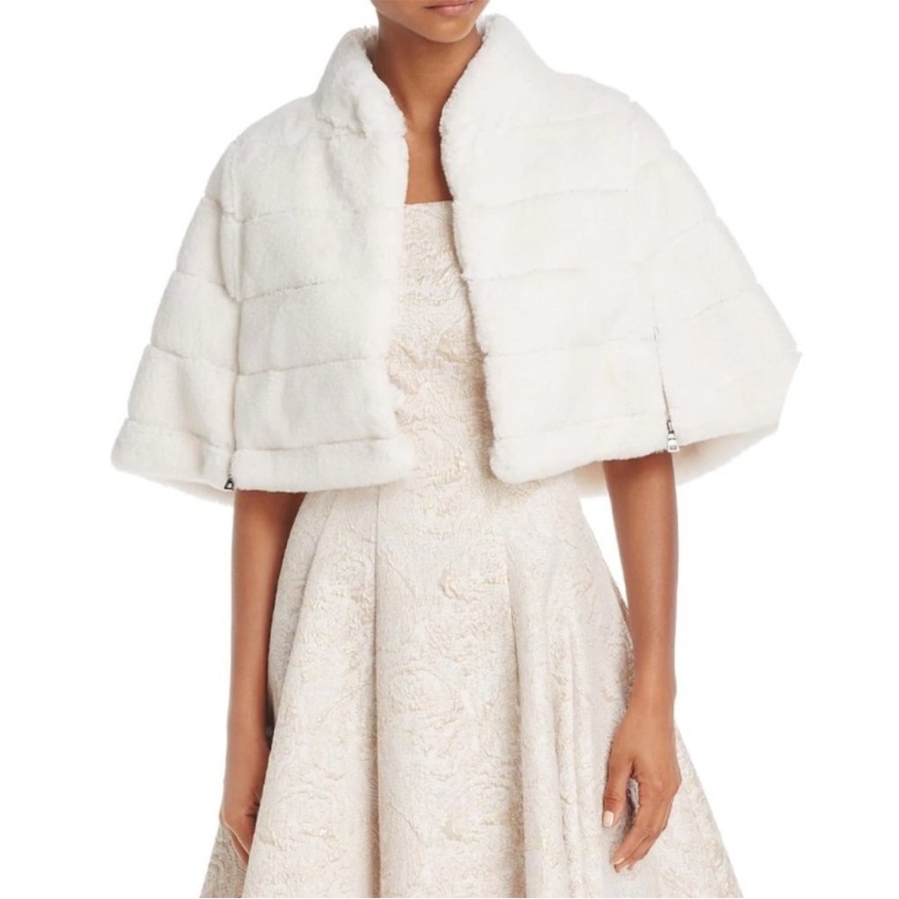 Never worn Betsey Johnson faux fur shawl - bridal, brides